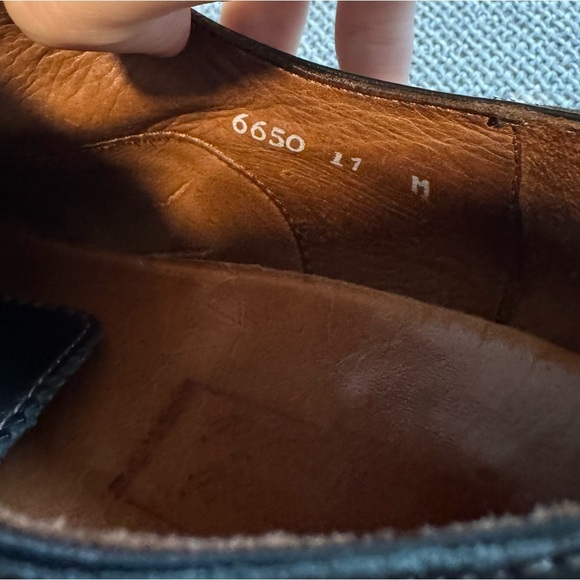 Classic Black Leather Men's Dress Shoes 11 - Picture 5 of 9